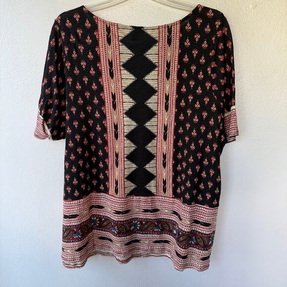 Lucky Brand Brown Aztec print T-Shirt size 3X super soft no material tag - Picture 6 of 8